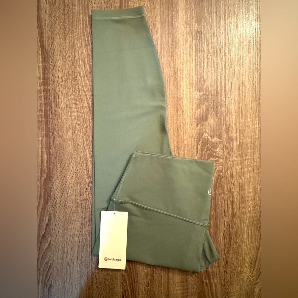 New Lululemon Align high rise pant 25” Light Green. Grey Eucalyptus.Size 14
